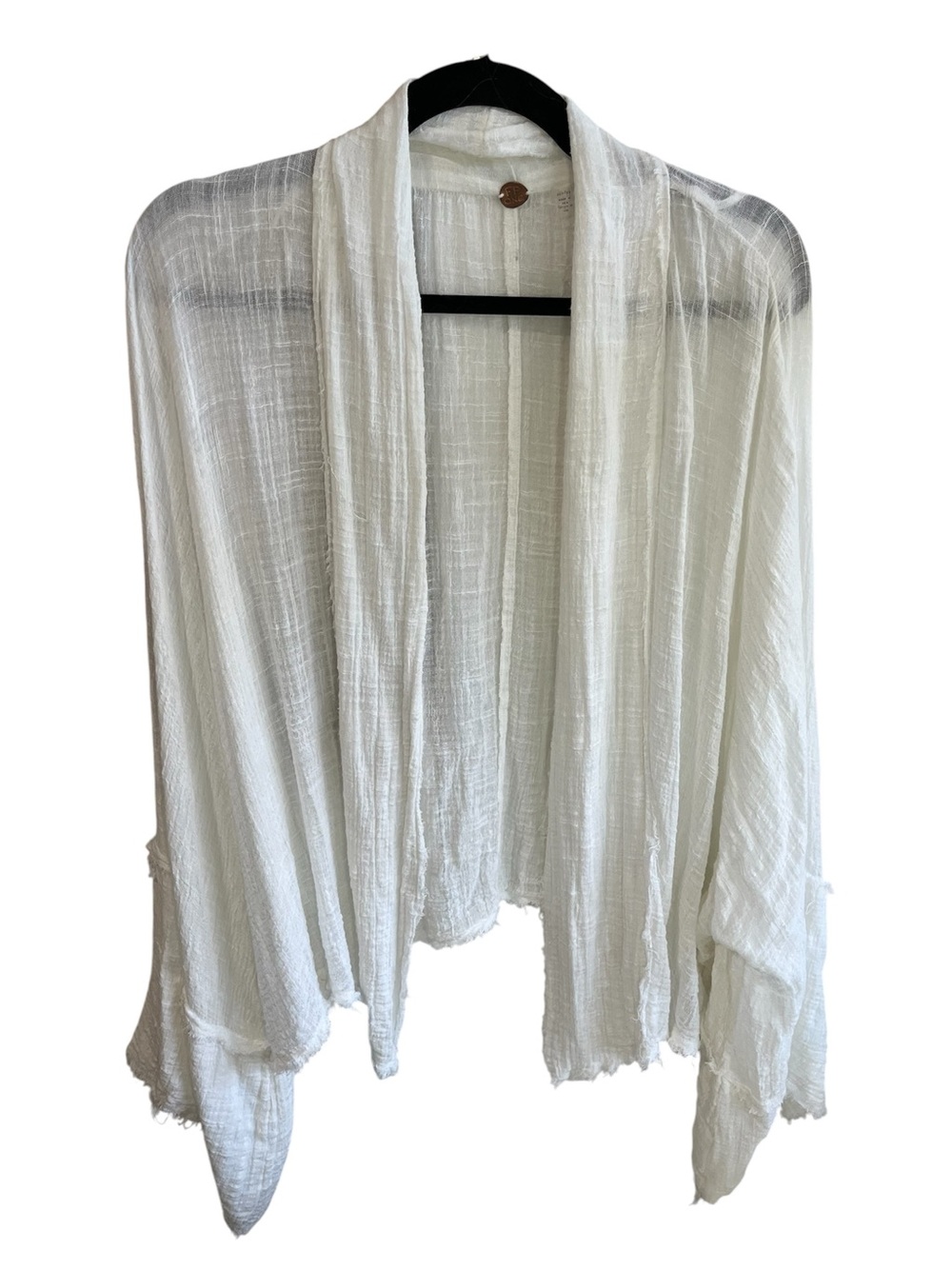 Free People One White Gauzy Waterfall Swimsuit Cover up Beach Coastal Size XS/S